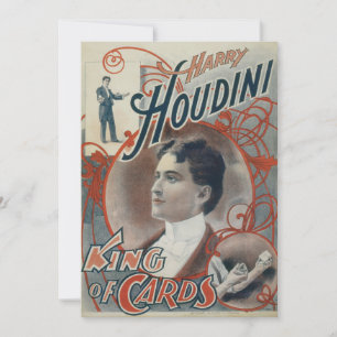 Convites Vintage Magic Poster, mágico Harry Houdini