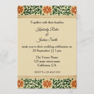 Convites Vintage Mandala Flower Weditation