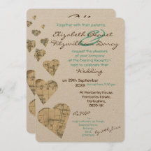 Vintage Map Hearts Night