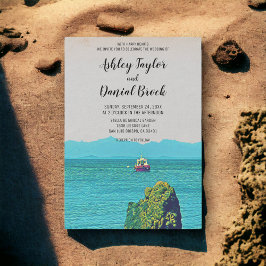 Convites Vintage marinho viagem de destino do barco