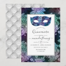Vintage Masquerada Damask Quinceañera