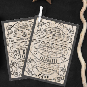 Convites Vintage Medieval Renaissance Typoographic Wedds