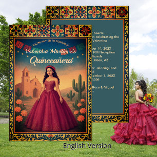 Convites Vintage Mexicana Quinceañera 15 Birthday