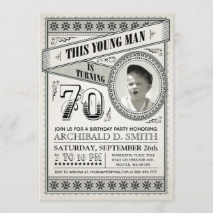 Convites Vintage Milestone Birthday convoca sua foto