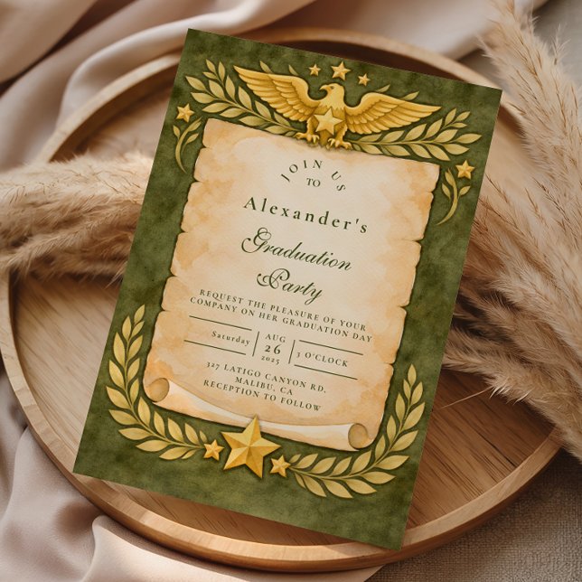Convites Vintage Military Graduation Party (Criador carregado)