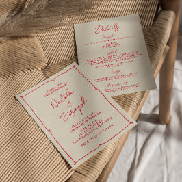 Convites Vintage Modern Escrito À Mão Em Um Único Casamento