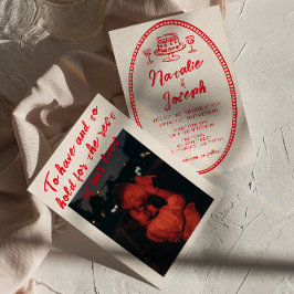 Convites Vintage Modern Quirky Fotografia Escrita À Mão