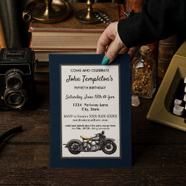 Convites Vintage Motorcycle Antique Festa de aniversário Me