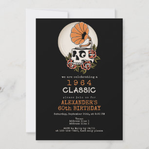 Convites Vintage Música Clássica Ameaçada Crânio Gótico Ani