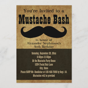 Convites Vintage Mustache Bash