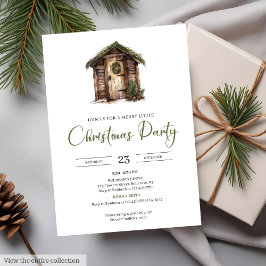 Convites Vintage Neutral Earthy Minimalist Cozy Xmas Party