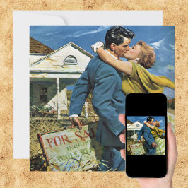 Convites Vintage Newlyweds Kissing, Partido do Aquecimento 