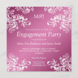 Convites Vintage Noivado de Casamento Rodozes 2 Rosa