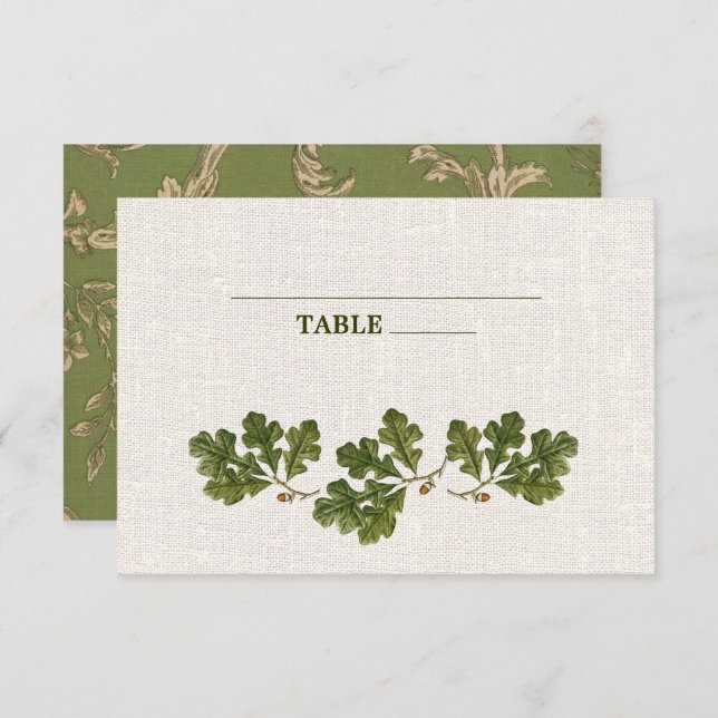 Convites Vintage Oak Deixa Textura Burlap Casamento (Frente/Verso)