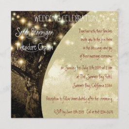 Convites Vintage Oak Tree noite luzes do casamento