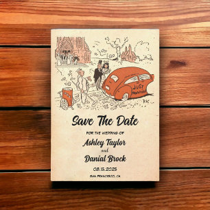 Convites Vintage Old 50 Comic Retrô Casamento Salve a Data