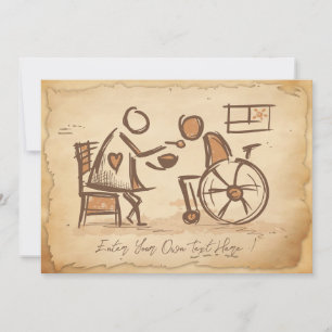 Convites Vintage Old Fashion Care Assistant