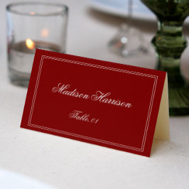 Convites Vintage Old Money Burgundy Wedding Place Card DIY