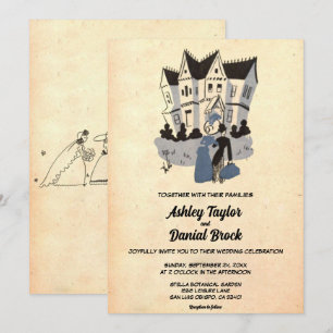 Convites Vintage Old Style Rustic Bride Groom Retro Weding