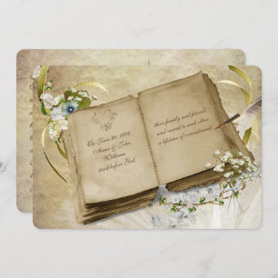 Convites Vintage Open Book Vow Renewate