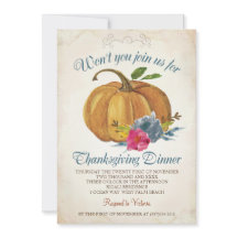 Vintage Orange Pumpkin Janto de Ação de Graças