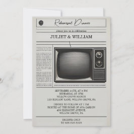 Convites Vintage paga antigo Janto de ensaio de jornal retr