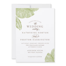 Vintage Palm Destination Beach Wedding Invitation