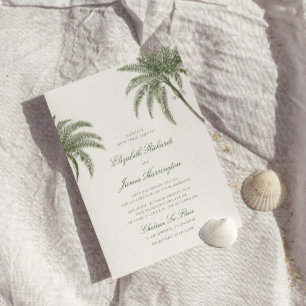 Convites Vintage Palm Tree Wedding