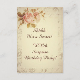 Convites Vintage Paris Postmarks Chic Rosa Surprise Party