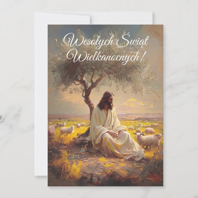 Convites Vintage Páscoa polonesa Wesolego Alleluja (Frente)