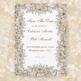 Convites Vintage Pastel Daisy Floral Salve A Placa Date