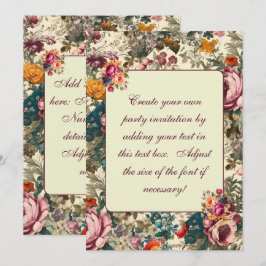 Convites Vintage Pastel Summer Floral Modelo
