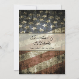 Convites Vintage Patriotic American Flag Wedding