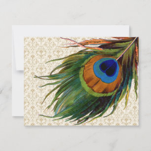 Convites Vintage Peacock Feather Bridal Tea