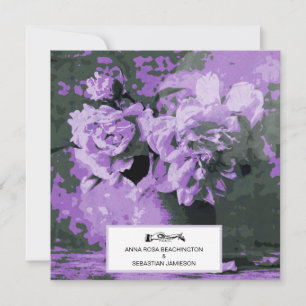 Convites *~* Vintage Peony Flower Art QR RSVP AR23 WEDDING