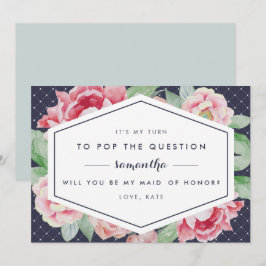 Convites Vintage Peony Seja Minha Placa De Madrinha de casa