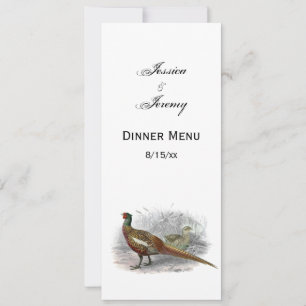 Convites Vintage Pheasant Game Bird Drawing Color 2