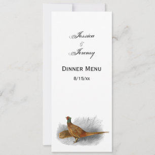 Convites Vintage Pheasant Game Bird Drawing Color 3