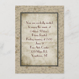 Convites Vintage Piano Considerando