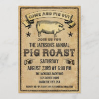 Vintage Pig Roast Invation