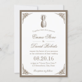 Convites Vintage Pineapple Elegant Wedding