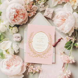 Convites Vintage Pink Paris Glam Invitation