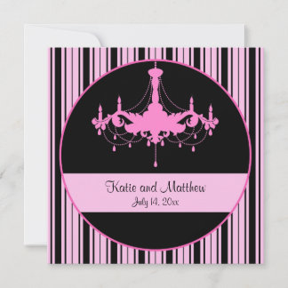Convites Vintage Pink Stripes e Casamento Quadrado de Chand