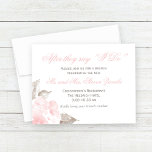 Convites Vintage Pink Watercolor Rosa, Depois Que Dizem Que<br><div class="desc">Elegante "Depois que dizem que eu faço" design de convite para o casamento. Personalize o texto personalizado cor-de-rosa e cinza de pewter.</div>