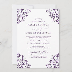Convites Vintage Plum / Caligrafia Roxa