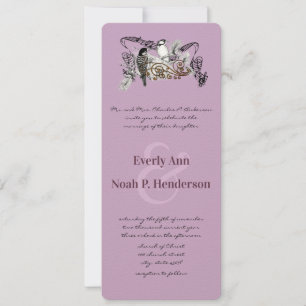Convites Vintage Plum Love Bird Invitation