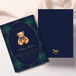 Convites Vintage Polo Teddy Bear Baby Shower Invitation