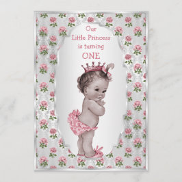 Convites Vintage Princesa Rosa Rosas Rosa Silver Bebê Anive