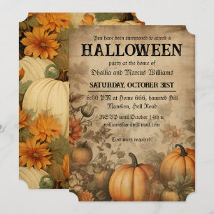 Convites Vintage Pumpkins Festa de Halloween