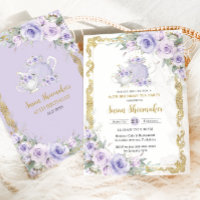 Vintage Purple Floral High Tea Party Aniversário